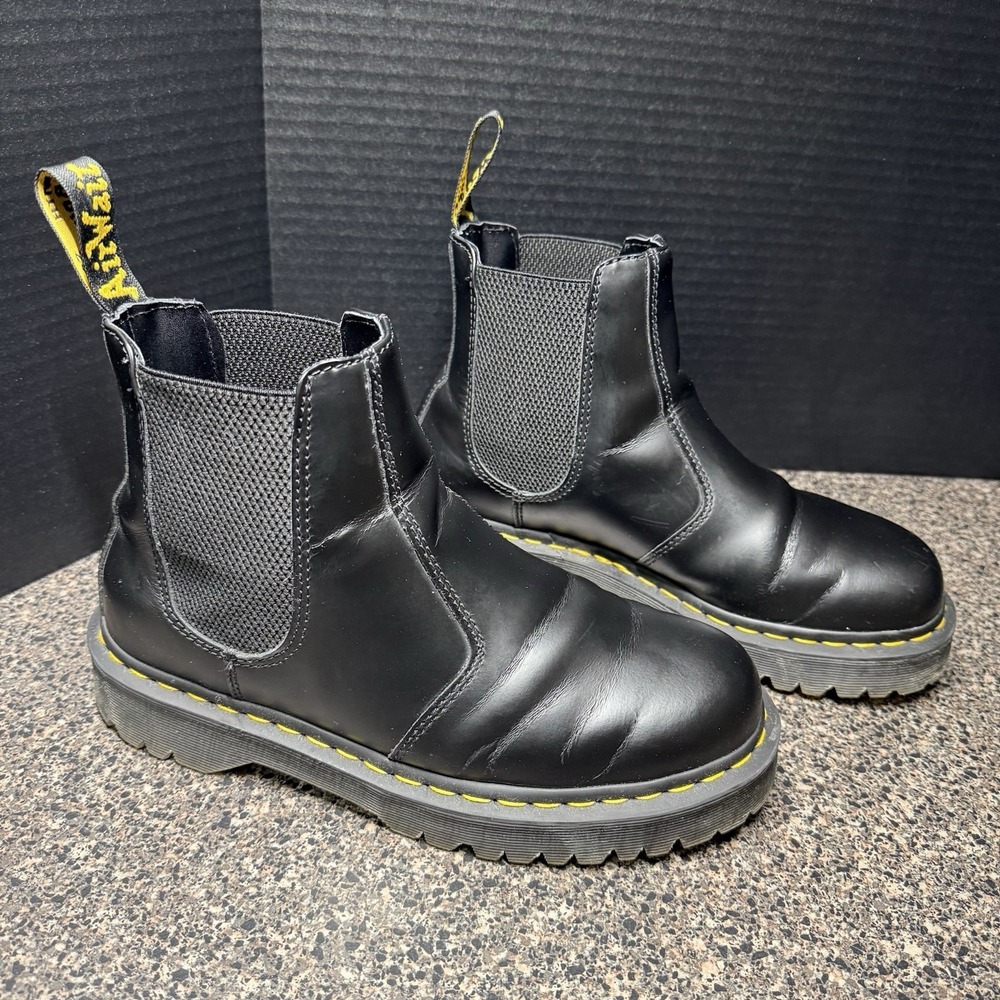 Dr. Martens 2976 Black Leather Chelsea Lace-Up Boots size 42